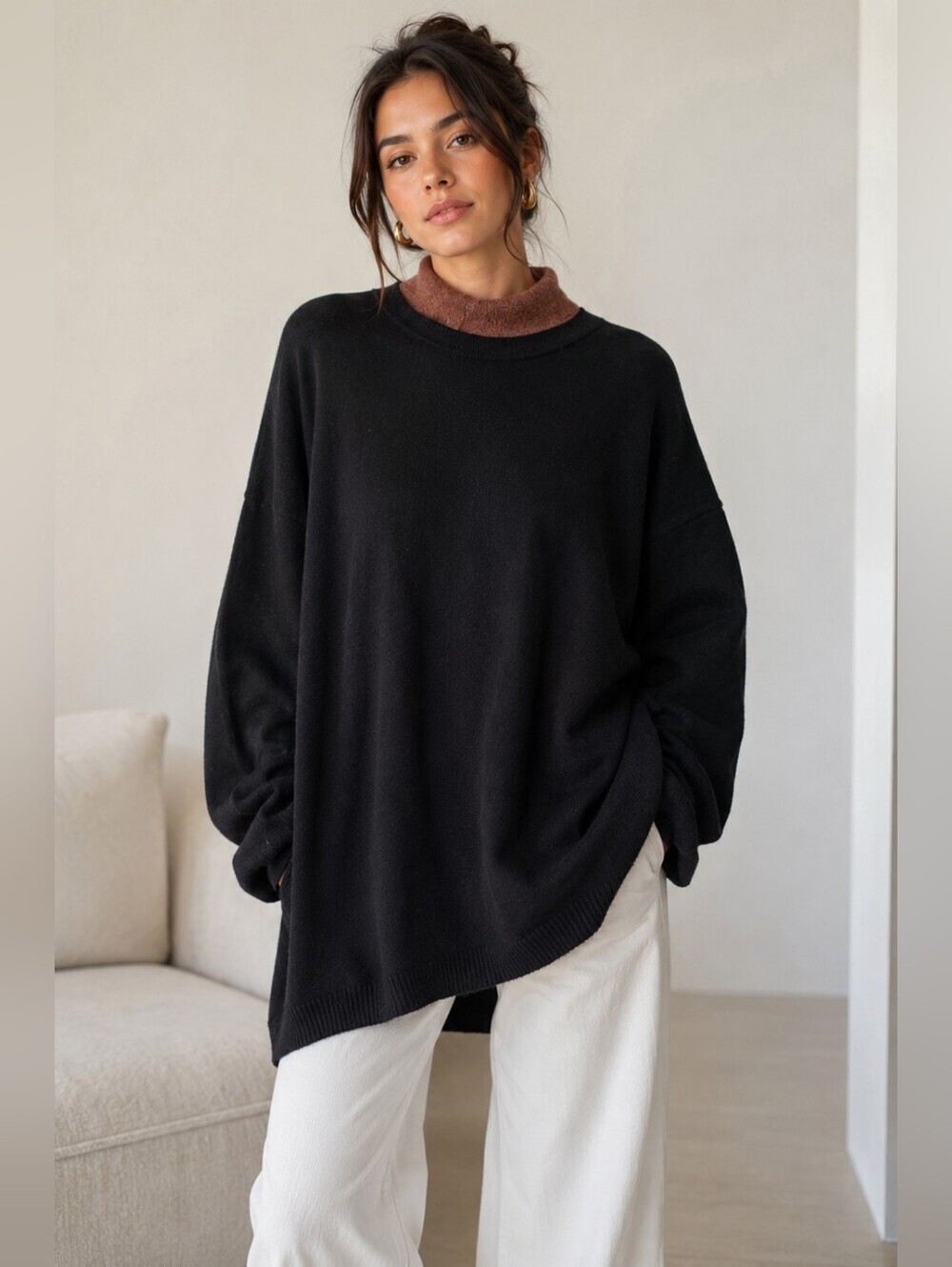 PDR Phisique Du Role Black Turtleneck Oversized Sweater Estimate